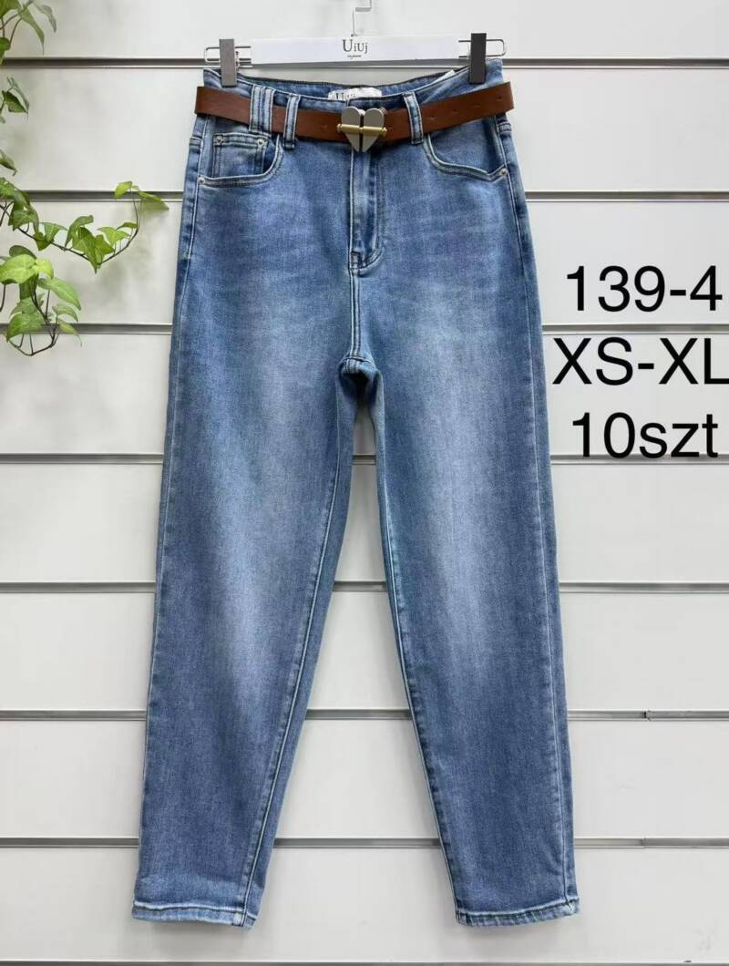 Spodnie damskie jeansy Roz XS-XL, 1 Kolor Paczka 10 szt